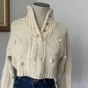 Chloe Cable knit cropped sweater